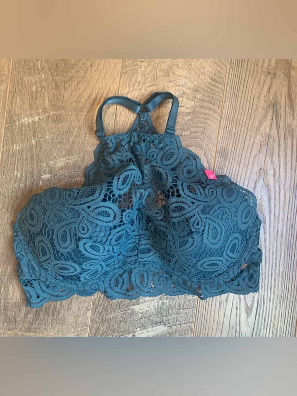 PINK Victoria's Secret Blue Lace Bralette - L
